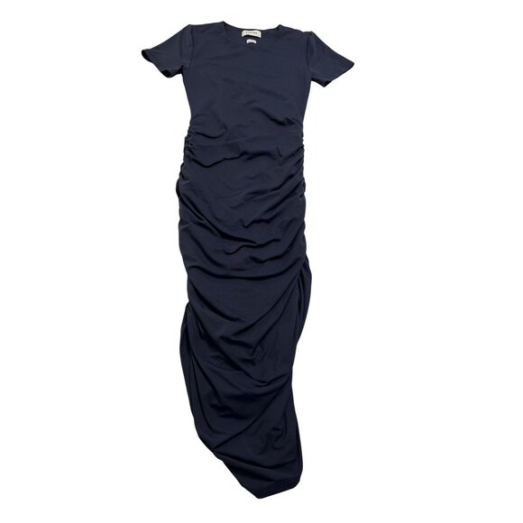 Aritzia Babaton Contour Ruched Dress in Blue - Picture 1 of 3